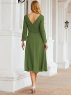 Bridesmaid Dress V-Back Waist Belt Mother of the Bride Wedding Guest SY28031 by numbersea