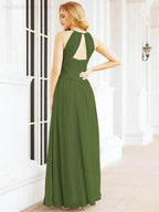 Numbersea Sleeveless Bridesmaid Dresses Long Prom Gown Zipper with Keyhole Back 28056 by numbersea