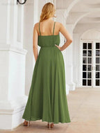 Numbersea Halter Long Bridesmaid Dresses Formal A line Juniors Dress 28029 by numbersea