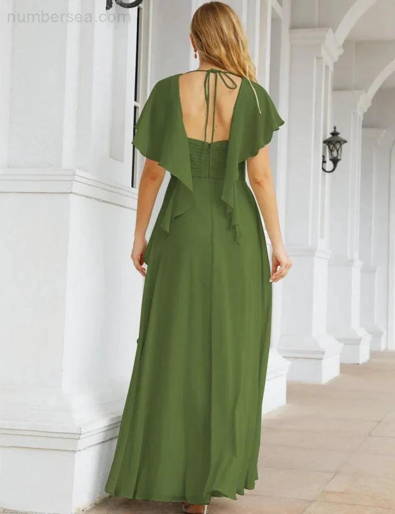 Numbersea Bridesmaid Dresses Backless Formal Prom Gowns for Evening Party Mother of The Bride Dress 28040 by numbersea