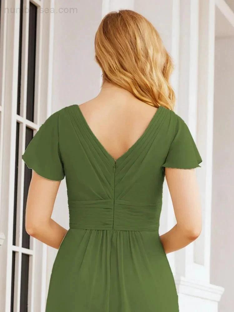 Numbersea Formal Prom Gowns for Mother of The Bride Cap Sleeves Bridesmaid Dress 28047 by numbersea