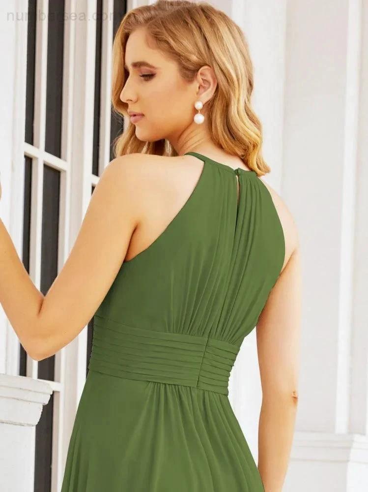Numbersea Keyhole Bridesmaid Dresses Sleeveless Formal Evening Party Prom Gowns 28043 by numbersea