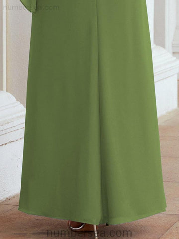 Sunnderly Formal Party Gown Dress Long Mother of The Bride Dresses with Ruffle Cape SY28026
