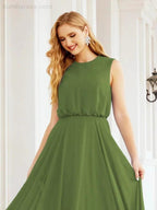 Numbersea Sleeveless Long Bridesmaid Dress A line Formal Evening Prom Gown 28025