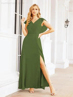 Sunnderly Bridesmaid Dresses Cape Formal Prom Dress Open Back Gowns for Mother of The Bride SY28058 by numbersea