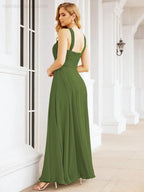 Numbersea Abiti da damigella incrociati con collo all'americana per festa, matrimonio, sera, ballo di fine anno, abiti lunghi da ballo 28053