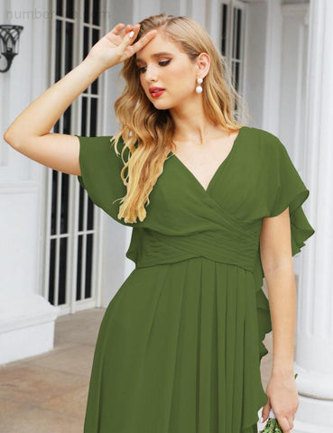 Numbersea Bridesmaid Dresses Backless Formal Prom Gowns for Evening Party Mother of The Bride Dress 28040