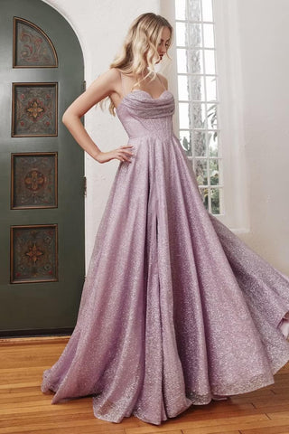 Women's Glitter Prom Dresses Long with Slit 2025 Spaghetti Strap Formal Evening Party Maxi Gown