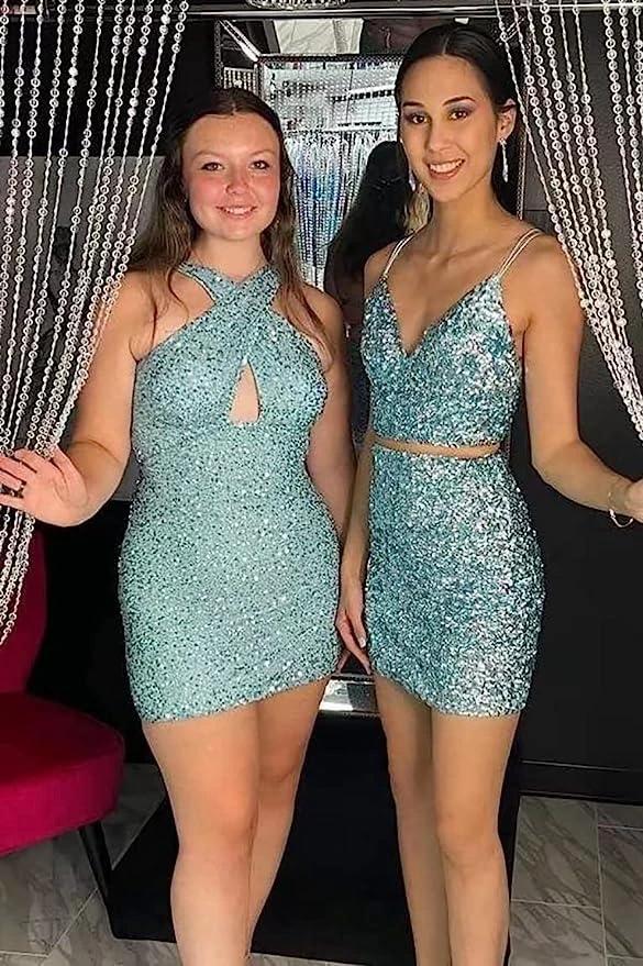 Halter Homecoming Dresses Short Prom Dresses for Teens SYH75 by vivymakudress