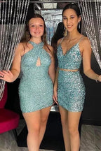 Halter Homecoming Dresses Short Prom Dresses for Teens SYH75 by vivymakudress