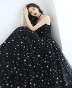 Sexy Black Sweetheart Tulle Long Party Dress Chic Black Evening Dress Prom Dress Y1159 by simplepromdress