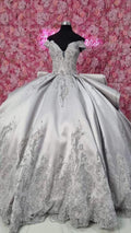 Luxurious Off The Shoulder Silver Quinceanera Dress,Silver Ball Gown Y1157 by simplepromdress