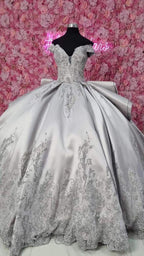 Luxurious Off The Shoulder Silver Quinceanera Dress,Silver Ball Gown Y1157 by simplepromdress