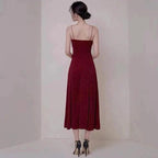 Wine red party dress spaghetti straps evening dress high slit prom dress backless formal dress custom made Y1140 by simplepromdress