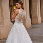Vintage Vestidos De Novia A-line Wedding Dresses Bridal Gown Appliques Sleeveless For Elegant Women 2023 Custom Made by payinti
