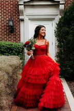 Tiered Ruffle Sweetheart Beaded Long Prom Dress by KissProm