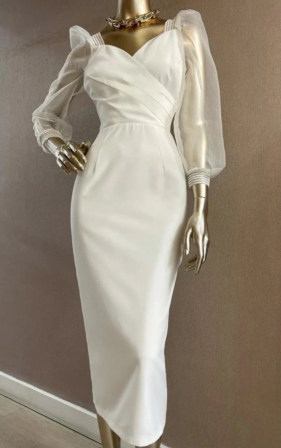 Lantern sleeve vintage style party midi prom dress cocktail long sleeve pencil dress Y3068 by simplepromdress