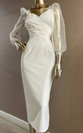 Lantern sleeve vintage style party midi prom dress cocktail long sleeve pencil dress Y3068 by simplepromdress