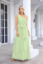 Ladies Chiffon One Shoulder Bridesmaid Evening Dress Wedding Party Evening Dress 28133 by numbersea