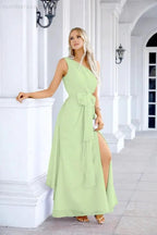Ladies Chiffon One Shoulder Bridesmaid Evening Dress Wedding Party Evening Dress 28133 by numbersea