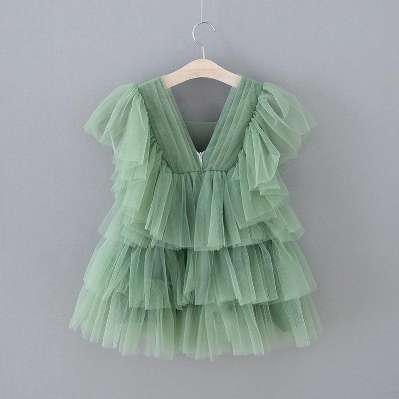 Enchanted Garden Fairy Elegant Tulle Green Flower Girl Dress - photo 6