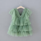 Enchanted Garden Fairy Elegant Tulle Green Flower Girl Dress - photo 6