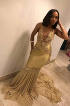 Super Shiny Halter Sleeveless Mermaid Long Evening Dress with Sweep Train Y472 by simplepromdress