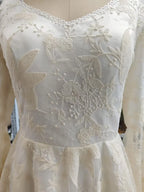 Vintage Lace Applique Evening Dress A Line Long Prom Dress Y8371 by simplepromdress