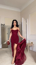 Sexy Slit Mermiad Prom Dress Long Chiffon Evening Dress Party Gown Y7547 by simplepromdress