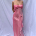 Sweet Pink Chiffon Long Prom Dress Strapless Formal Party Evening Dress Y7560 by simplepromdress