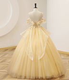 Yellow Ball Gown Beaded Sweet 16 Dress, Yellow Long Formal Dress Y4045 by simplepromdress