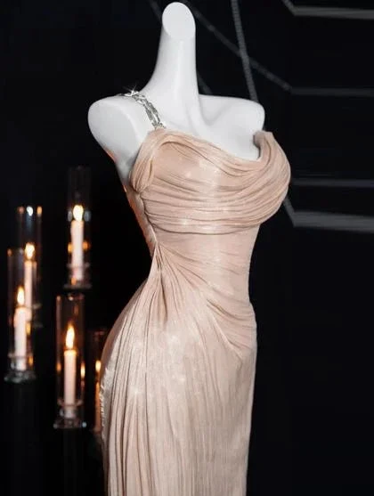 Pretty Pink One Shoulder Sheath Prom Evening Dress Y8199 by simplepromdress