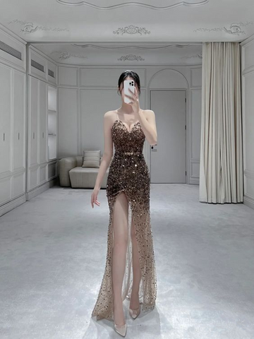 Sexy Sweetheart Neckline Long Evening Dress With Split Glam Dress Y6706
