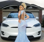 Blue Sparkly Evening Dress Long Mermaid Prom Dress Y1647 by simplepromdress