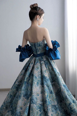 New Style Detachable Sleeve Long Prom Dress Unique Formal Evening Dress Y6081