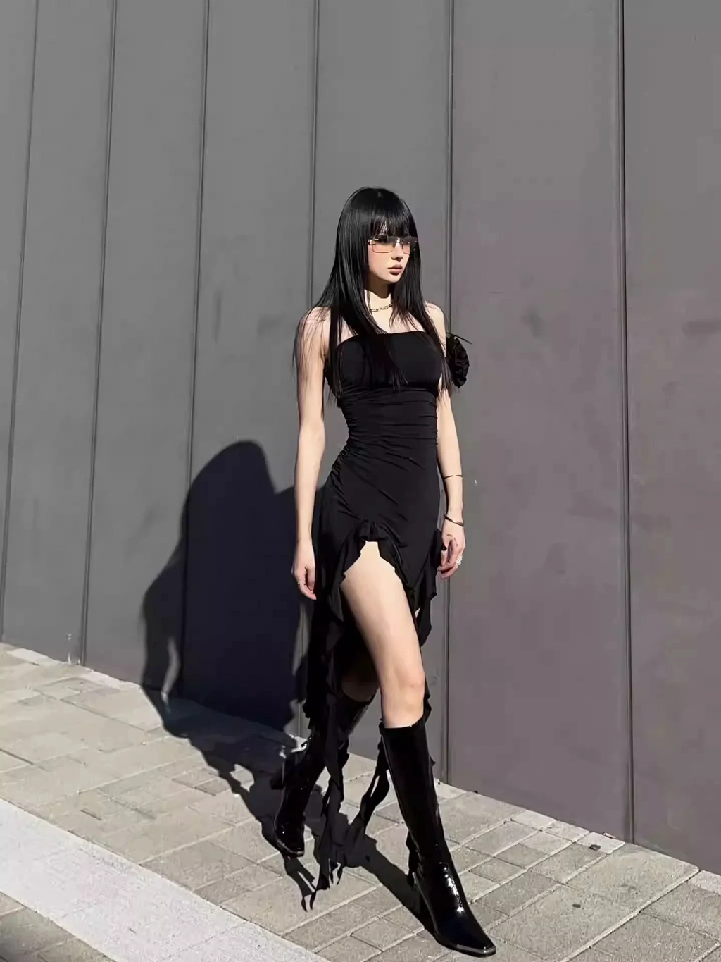 Chic Black Strapless Party Dress,Black Evening Dress Y1929 by simplepromdress
