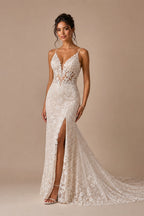 Shiny Mermaid Sexy Backless Wedding Dress Customized Modern Deep V Neck Bridal Gown With Cape Fantasy Sequined Classy Bride Wear - studio product image 7