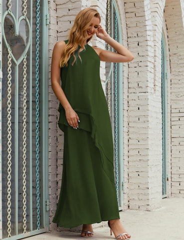 Chiffon Long Plus Size Mother of Bride Dresses Formal Bridesmaid Prom Gown SY28019