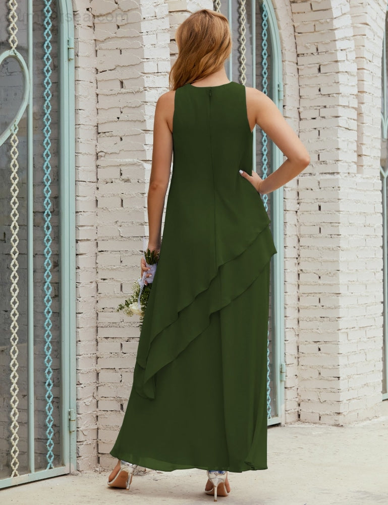 Chiffon Long Plus Size Mother of Bride Dresses Formal Bridesmaid Prom Gown SY28019