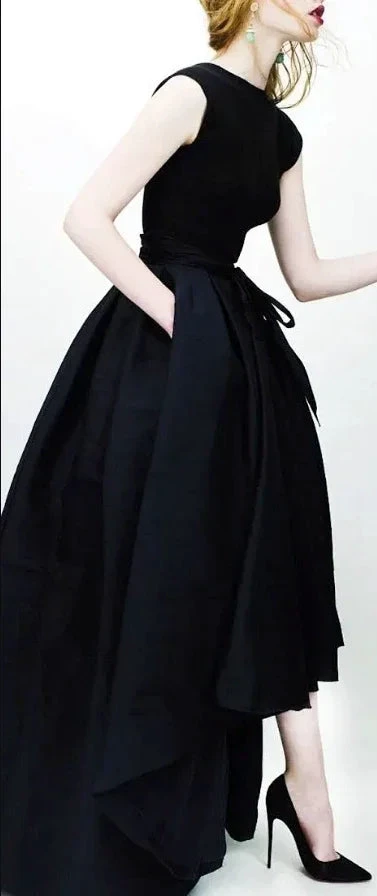 Sexy black prom dress charming pretty gown simple evening dress o-neck party formal dress S19670 by simplepromdress