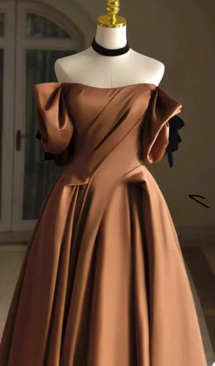 Satin Bridal Dress,Off Shoulder Wedding Dress, Vintage Wedding Dress Y4963 by simplepromdress