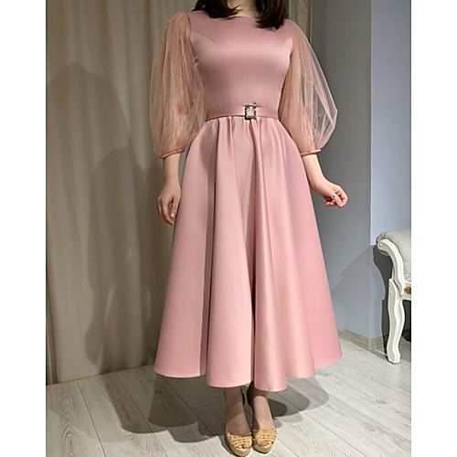 A-Line 3/4 Sleeve Cocktail Dresses Vintage Cocktail Party Dress Formal Evening Dress Y5690 Main Image