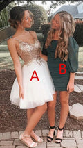 Cute A-line White Tulle Homecoming Dress 8th Grade Prom Dresses Short Y708 by simplepromdress