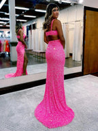 Salma |Mermaid V Neck Sequins Prom Dress with Slit by KissProm