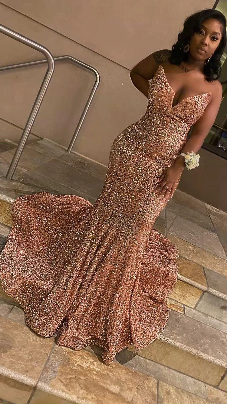 Shiny Sweetheart Neckline Mermaid Sequins Evening Dress Charming Evening Gown Y814 by simplepromdress