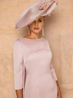 Sheath/Column Long Sleeves Mother of the Bride Dresses with Beading by Dreamylily