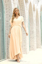 Numbersea Mother of The Bride Dresses Plus Size V-Neck Floor Length Formal Prom Dress for Wedding Guest 28020 by numbersea