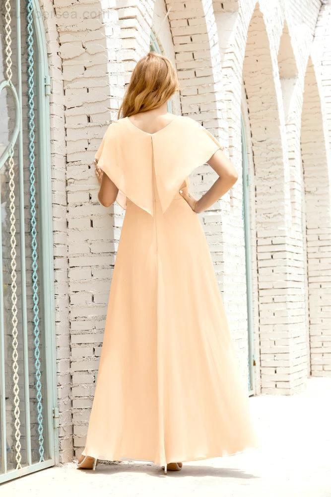 Numbersea Mother of The Bride Dresses Plus Size V-Neck Floor Length Formal Prom Dress for Wedding Guest 28020 by numbersea
