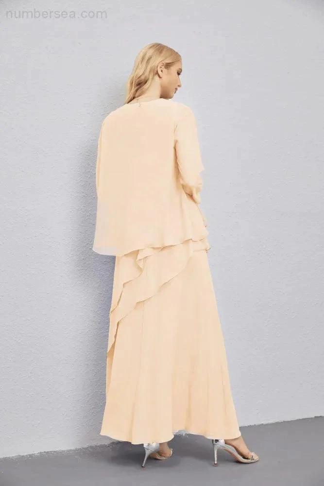 Mother of Bride Dresses with Open Front Lightweight Cardigan Formal Prom Gown 28081 by numbersea