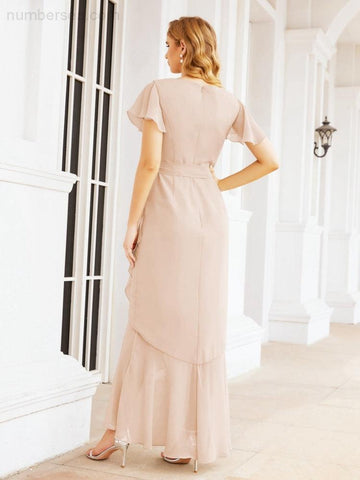 Numbersea Ruffled Bridesmaid Dresses Mermaid Formal Violin Evening Party Prom Gowns 28042